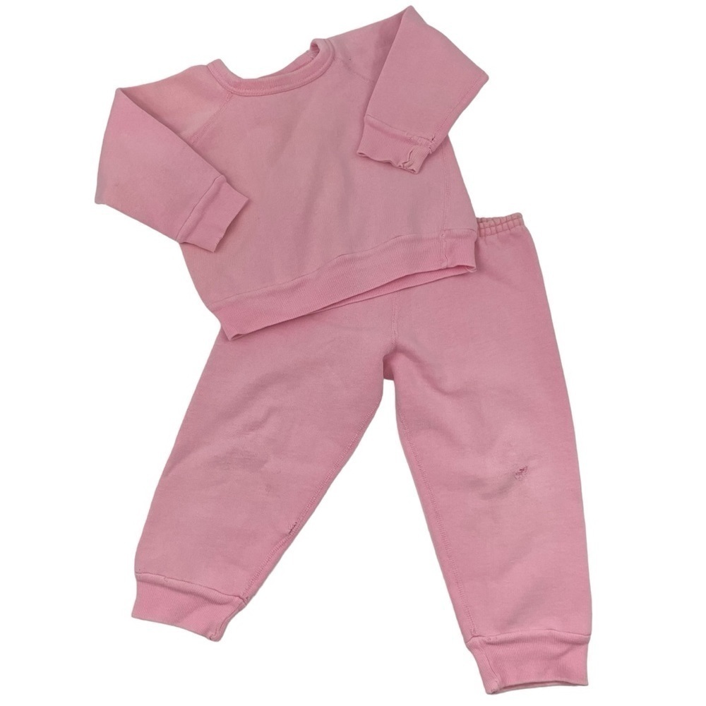 Vintage Cotton Ginny Toddler Girls Sweatsuit Sz 2 Pink Sweatshirt Sweatpants